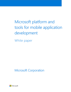 Microsoft platform and tools for mobile application development