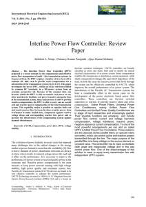 Interline Power Flow Controller: Review Paper