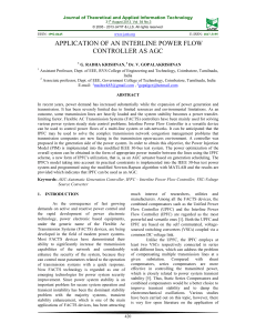 APPLICATION OF AN INTERLINE POWER FLOW CONTROLLER