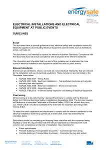 electrical installations and electrical equipment at public events