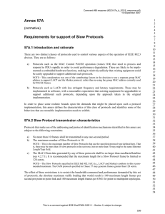 Annex 57A Requirements for support of Slow Protocols