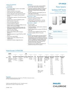 Power Systems Synthesis CHT Series CP-60620