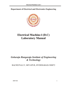 Electrical Machine-l (DC) Laboratory Manual