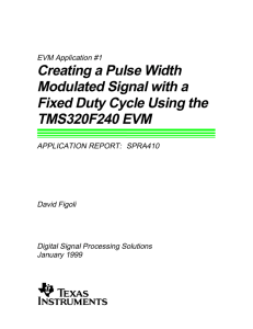Creating a Pulse Width Modulated Signal with a Fixed Duty Cycle