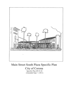 Main Street South Plaza Specific Plan City of Corona