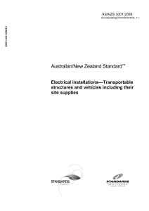 AS/NZS 3001:2008 Electrical installations—Transportable structures