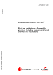 AS/NZS 3001:2001 Electrical installations - Relocatable