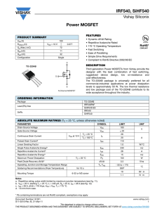 Power MOSFET IRF540, SiHF540