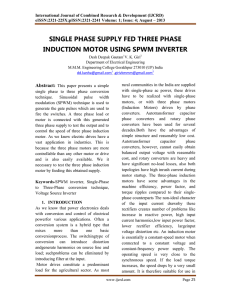 single phase supply fed three phase induction