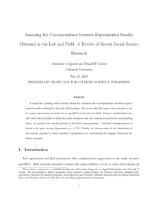 Assessing the Correspondence between Experimental Results
