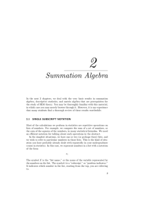 Summation Algebra