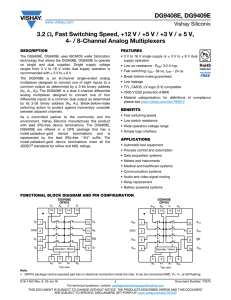 DG9408E, DG9409E 3.2 Ω, Fast Switching Speed, +12 V / +5 V / +3