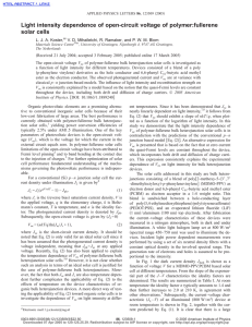 Light intensity dependence of open