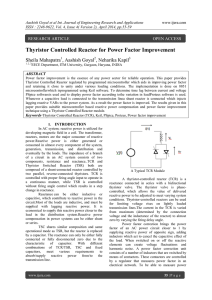 Thyristor Controlled Reactor for Power Factor Improvement