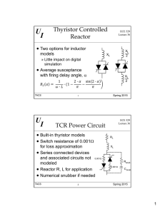 Thyristor Controlled Reactor TCR Power Circuit