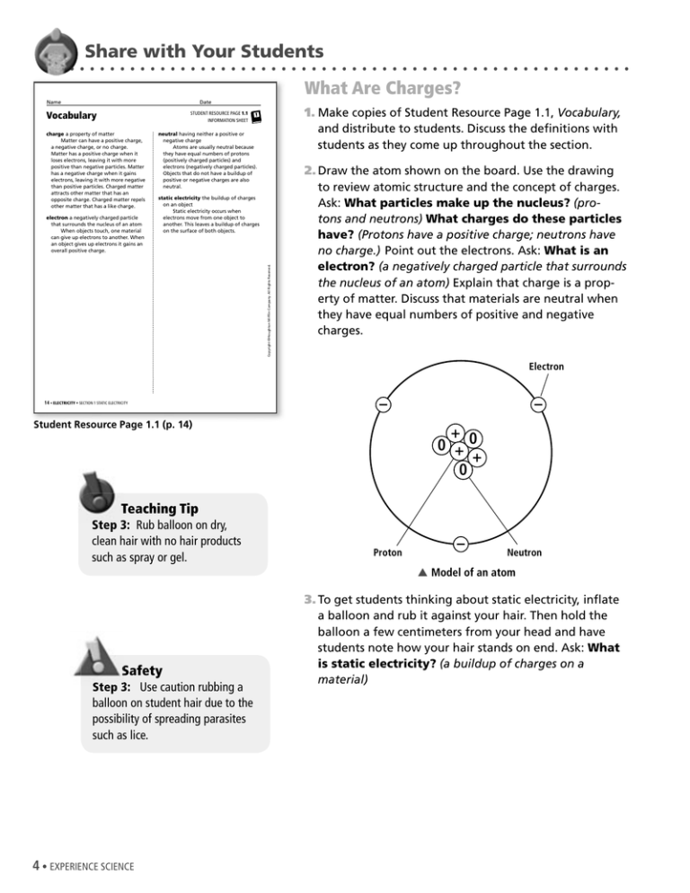 What Are Charges Share With Your Students
