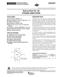 Rail-to-Rail I/O, 2A Power Amplifier (Rev. A)