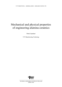 Mechanical and physical properties of engineering alumina