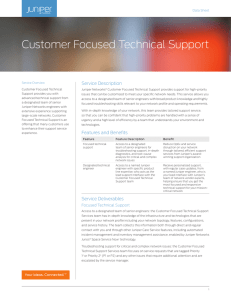 Customer Focused Technical Support