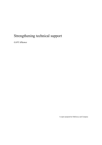 Strengthening technical support