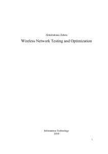Wireless Network Testing and Optimization