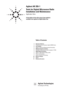 Agilent AN 355-1 Tools for Digital Microwave Radio Installation and