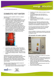 domestic hot water - Energy In Education