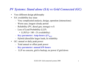 PV Systems: Stand alone (SA) vs Grid Connected (GC)