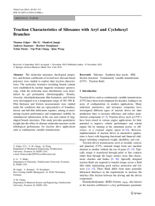 Traction Characteristics of Siloxanes with Aryl and Cyclohexyl