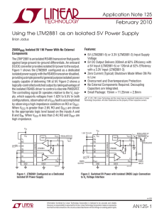 AN125 - Using the LTM2881 as an Isolated 5V Power Supply