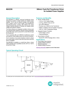 MAX258 500mA, Push-Pull Transformer Driver for Isolated Power