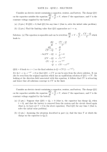 MATH 214 – QUIZ 2 – SOLUTIONS Consider an electric circuit