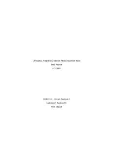 Difference Amplifier/Common Mode Rejection Ratio