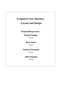 Graphical User Interface - Layout and Design