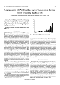 Comparison of Photovoltaic Array Maximum Power Point Tracking