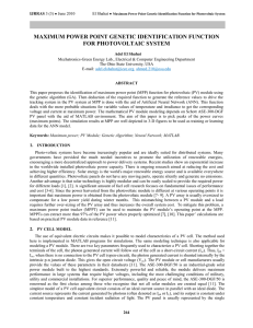 maximum power point genetic identification function for photovoltaic