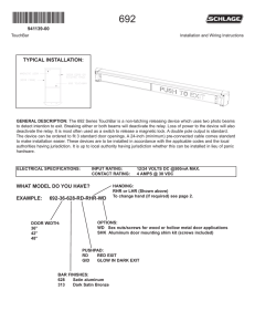 Schlage 692 Series TouchBar Installation and Wiring