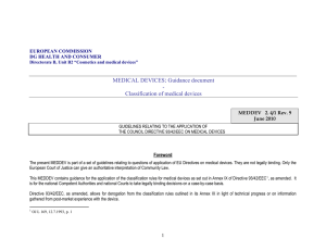 Classification of medical devices