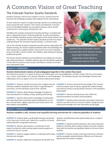 Teacher Quality Standards - Colorado Department of Education