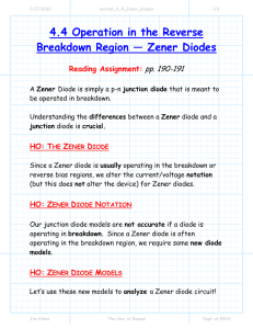 4.4 Operation in the Reverse Breakdown Region — Zener Diodes