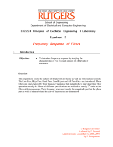 Frequency Response of Filters - ECE