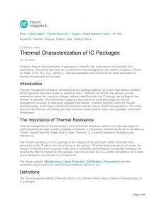 Thermal Characterization of IC Packages - Tutorial