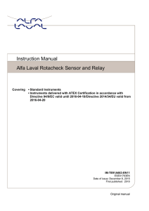 Alfa Laval Rotacheck Sensor and Relay