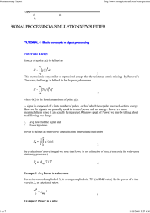 TUTORIAL 1 - Basic concepts in signal processing