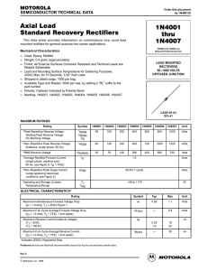 Axial Lead Standard Recovery Rectifiers 1N4001 thru 1N4007