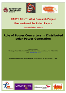 Role of Power Converters in Distributed solar Power Generation