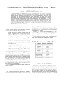 Energy Storage Methods - Superconducting Magnetic Energy