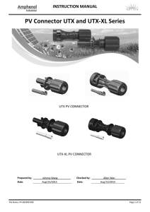 PV Connector UTX and UTX-XL Series