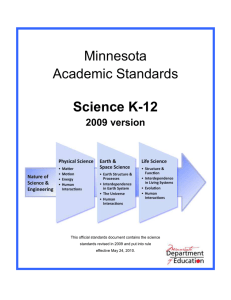 Minnesota K-12 Academic Standards in Science