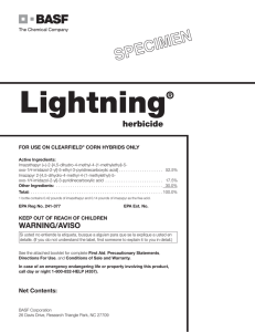 Lightning Herbicide Label - BASF Crop Protection
